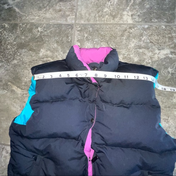 The North Face Down Puffer Vest Black Teal Purple Womens M - Picture 3 of 11